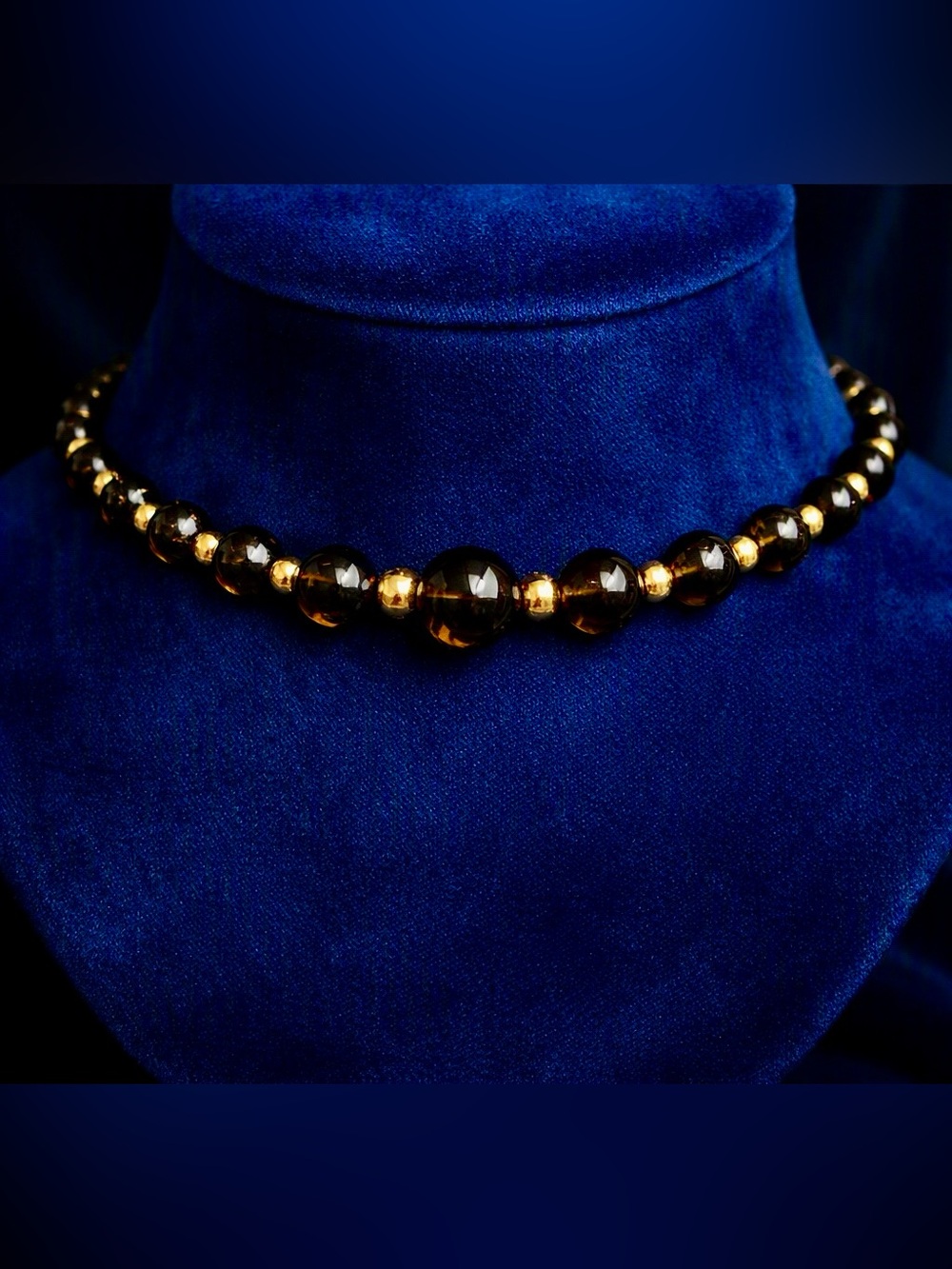Artisan Crafted Smoky Quartz & 14K Gold Petite Choker Necklace